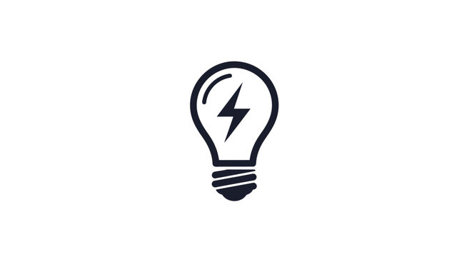 Illustration of a Light Bulb with Lightning Bolt Symbolizing Idea Generation
