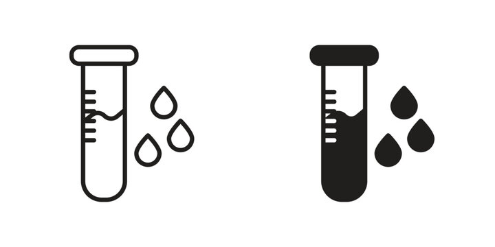 Test tube icons. Vector illustration. Editable stroke. Isolated icon suitable for web,