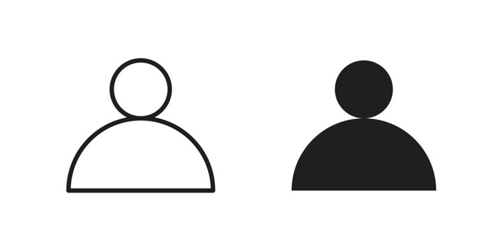 User icons. Vector illustration. Editable stroke. Isolated icon suitable for web,