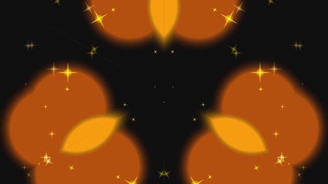 Abstract Golden Geometric Background with Sparkling Stars Loop