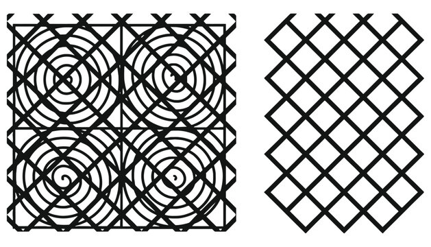 Lattice pattern vector graphics with geometric shapes and designs