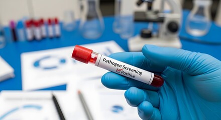 Naklejka premium Laboratory sample tube in the concept of medical research.