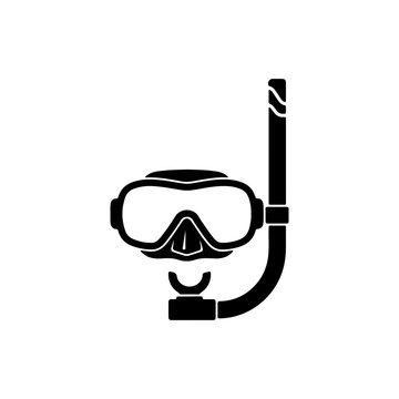 Diving mask snorkel icon for underwater exploration and scuba activity Vector illustration