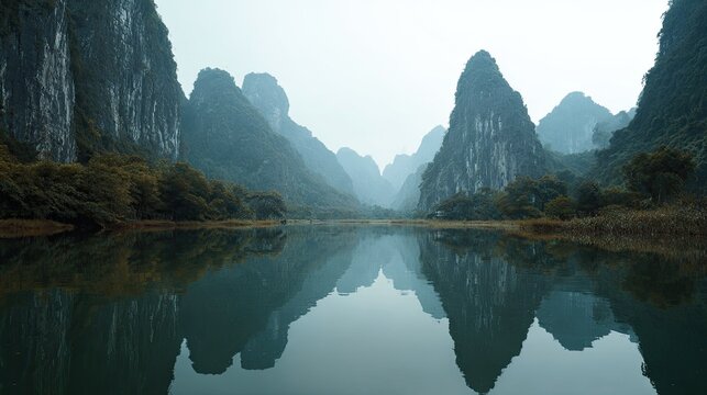VietNam ha long bay limestone karsts bamboo forests vietnamese winter