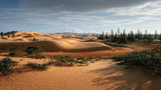 VietNam mui ne sand dunes coffee plants vietnamese winter