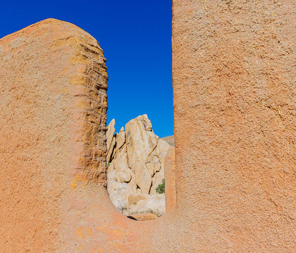 The Historic Ryan Ranch House and The Remaining Adobe Walls, Joshua Tree National Park, California, USA