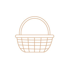 Obraz premium Minimalist Basket Line Art Illustration
