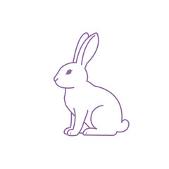 Obraz premium Minimalist Rabbit Line Art Illustration