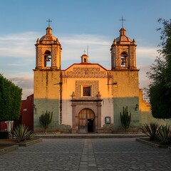 Naklejka premium Historic Church in Oaxaca - A Cultural Landmark.