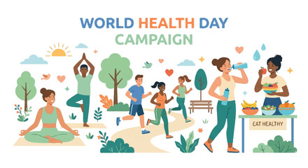 Fototapeta premium flat illustration of World Health Day