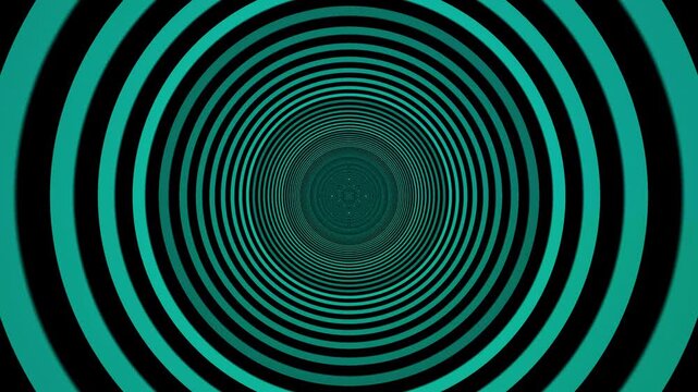 Teal and black concentric circle pattern.