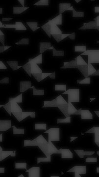 grayscale constructivist pattern Vertical - abstract dark grey geometric shapes moving seamless loop,