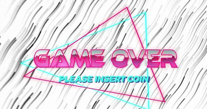 Animation of challenge accepted text over light trails on white background