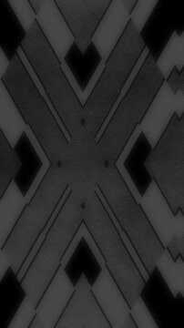 grayscale constructivist pattern Vertical - abstract dark grey geometric shapes moving seamless loop,