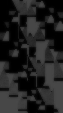 grayscale constructivist pattern Vertical - abstract dark grey geometric shapes moving seamless loop,
