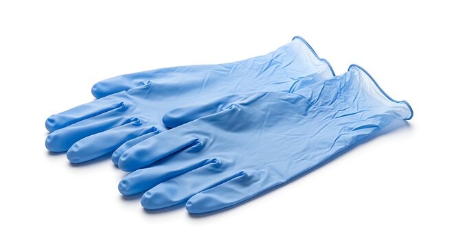 Blue latex gloves for medical and industrial use