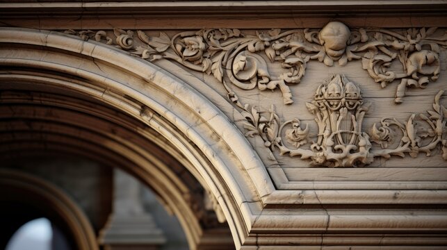 A photo of a beautiful cared stone door lintel.