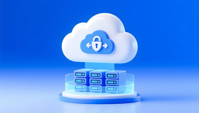 Cloud computing icons showing digital storage