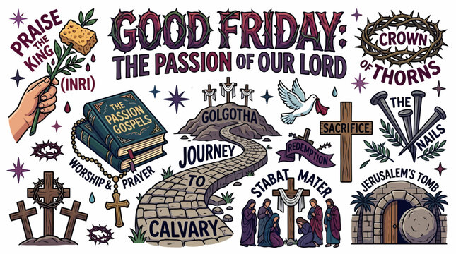 Good Friday Passion of Christ Christian Religious Symbols