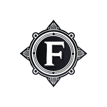 Golden star icon and peace symbol vector illustration design element with a circular award badge emblem shape for celebration and art decoration