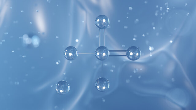 copper(ii) sulfate molecular structure, 3d model molecule, fungicide structural chemical formula view from a microscope