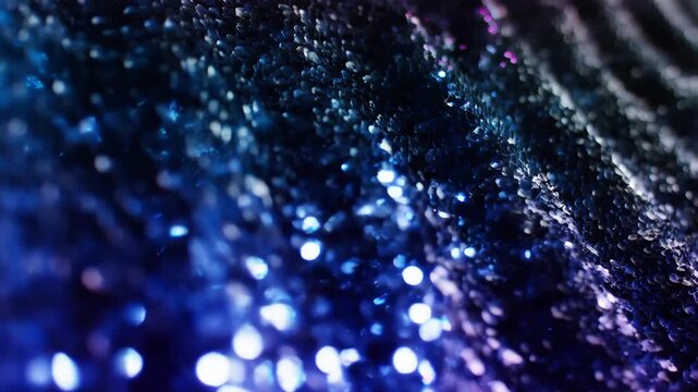 Tiles sequin glitter with reflective blue and purple sparkles featuring shiny, metallic, luxurious with decorative and artistic elements for