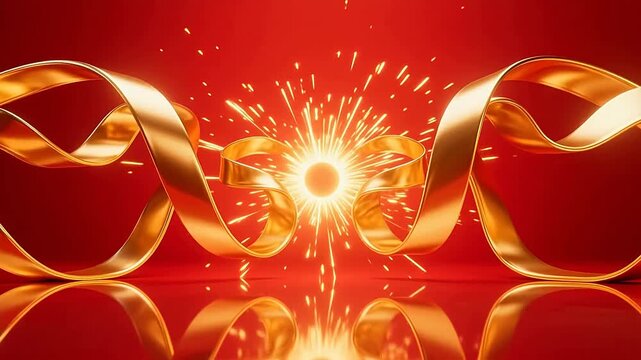 GoldenRibbonsDanceAroundGlowingStar