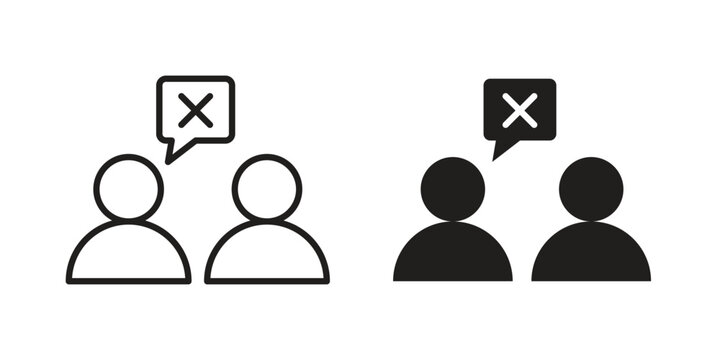 Disagreement icon Line Design Vector Illustration. Solid Black icons