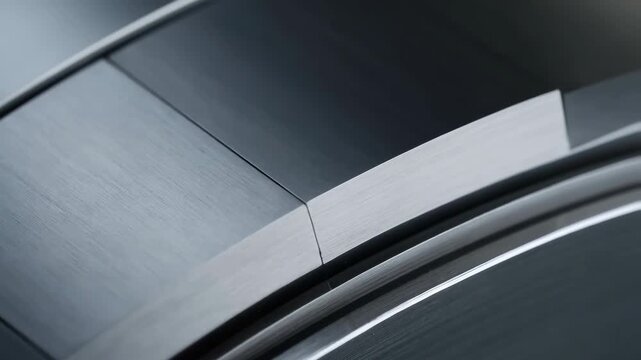 Lens aperture blade with metallic curved edge and dark background, cinematic extreme closeup featuring camera, photography, mechanical with