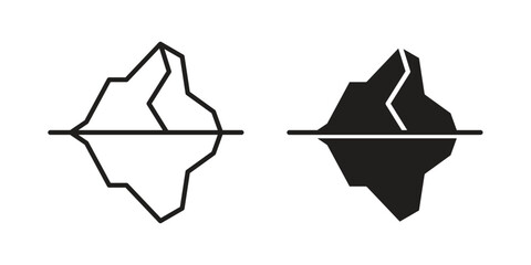 Iceberg icon Line Design Vector Illustration. Solid Black icons © paul