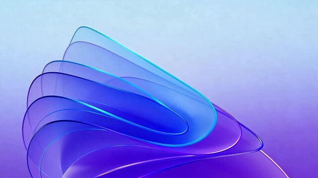 Abstract layered shapes in blue and purple