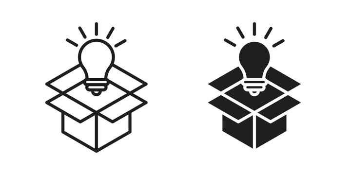 New product icon Line Design Vector Illustration. Solid Black icons
