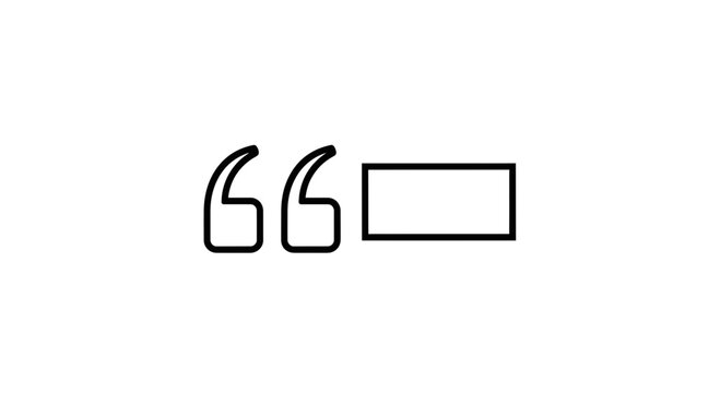 Quotation Mark Icon with Blank Space for Text