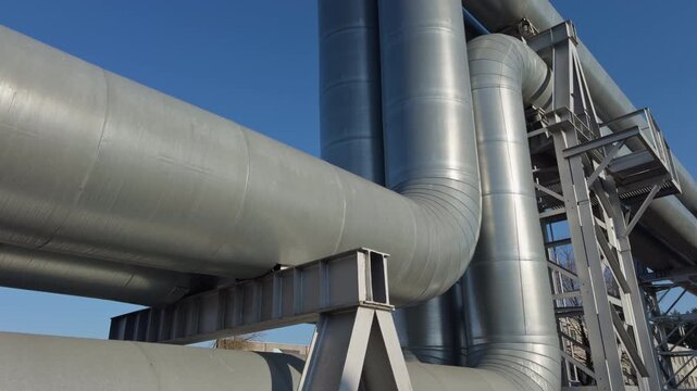 Geometric supports and repetitive structural lines. Structural industrial elements with geometric and rhythmic design features