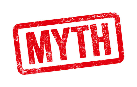 Red stamp on a white background - Myth