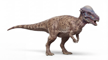 Fototapeta premium Pachycephalosaurus wyomingensis vocalizing side view dinosaur illustration