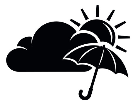 Graphic illustration of a weather icon depicting changeable conditions for forecast applications