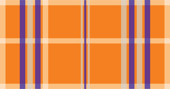 Bold Orange Plaid with Purple Accent Stripes