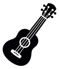 Fototapeta premium Minimalist illustration of a ukulele depicting a musical instrument for music and hobbies