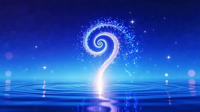 Spiral light in water with stars