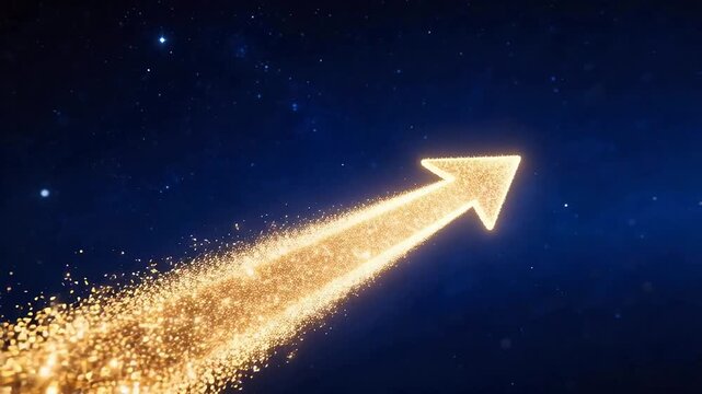 Golden arrow in space
