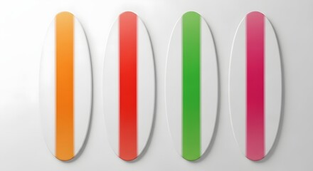 Fototapeta premium Four colorful nail files on a white background