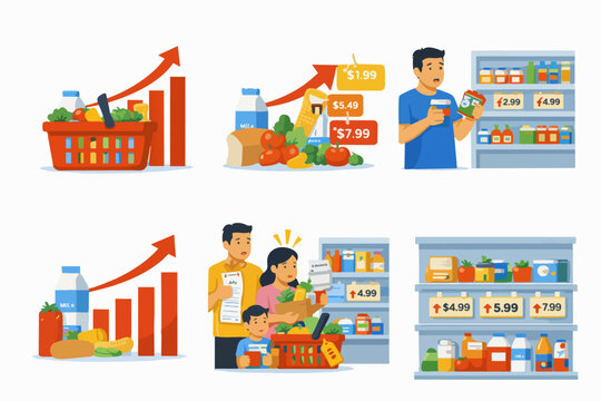 Families and shoppers facing rising food prices, cost of living increasing
