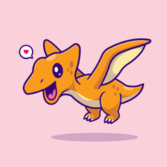 Cute Pterodactyl Baby Dinosaur Flying Cartoon  © catalyststuff