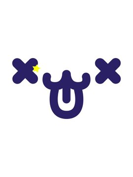 twinkling stars effect animation of cute dead animal face icon