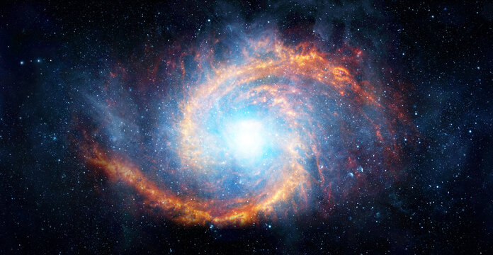 The galaxy against the background of the starry night sky. Galaxy and stars, view from space. Elements of this image furnished by NASA.