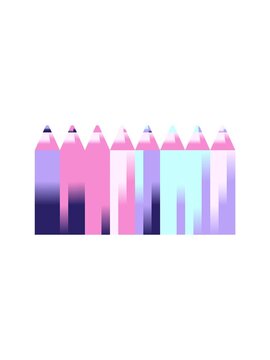 popping motion animation of color pencils graphic vector illustration icon