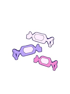 blinking radial lines animation of cartoon wrapped candy