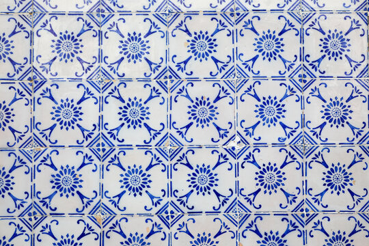 Lisbon, Portugal. Beautiful Portuguese tiles known as Azulejos. 