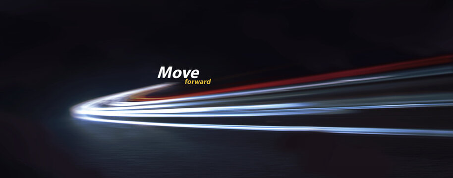 Move Forward Visual inspirational poster Design. The idea of moving forward in work, future travel, next route